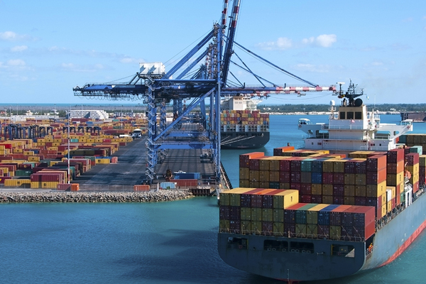 container ship in seaport